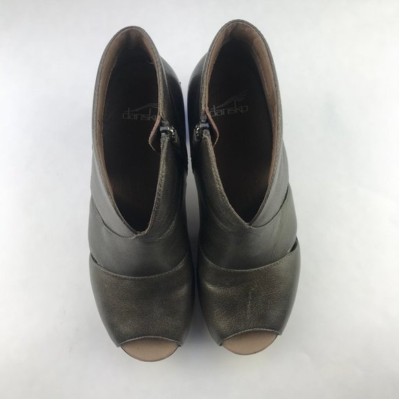 Dansko Metallic Gray Leather Mules - Picture 4 of 8